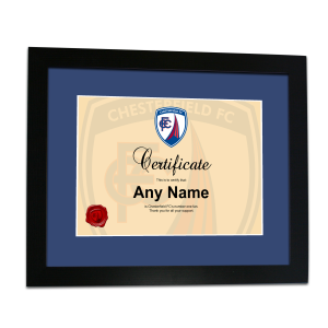 Personalised Framed Print Chesterfield FC Certificate