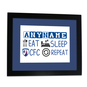 Personalised Framed Print Chesterfield FC Eat Sleep CFC Repeat