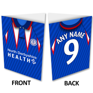 Personalised Greeting Card Chesterfield FC Retro Kit Home 1994 Name & Number