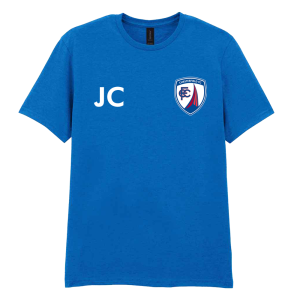 Personalised Adult Blue T-Shirt Crest Initials