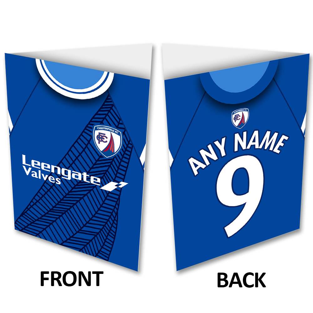 Personalised Greeting Card Chesterfield FC Home Kit 2023/24 Name & Number