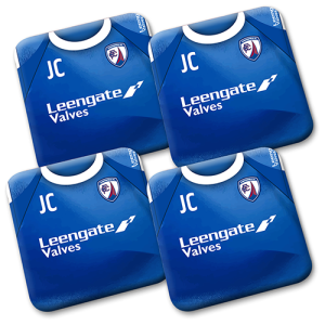 Personalised Chesterfield FC Coasters Home Kit 2025/26 Pack Of 4