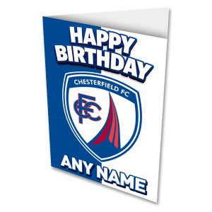 Chesterfield FC Personalised Greeting Card Happy Birthday Crest 1 Add Any Name