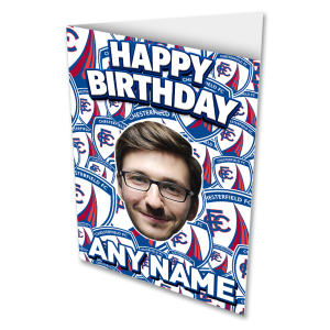Happy Birthday Crest Mash Personalised Photo Upload Greeting Card Chesterfield FC