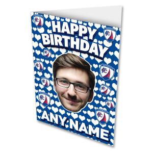 Happy Birthday Love Hearts Personalised Photo Upload Greeting Card Chesterfield FC