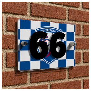 Chesterfield FC Personalised House Number Plaque Checkerboard