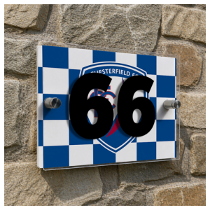 Alternative view of Chesterfield FC Personalised House Number Plaque Checkerboard