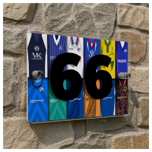 Alternative view of Chesterfield FC Personalised House Number Plaque Retro Shirts