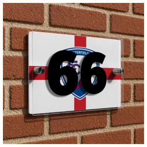 Chesterfield FC Personalised House Number Plaque England Flag