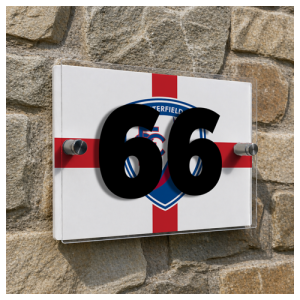 Alternative view of Chesterfield FC Personalised House Number Plaque England Flag