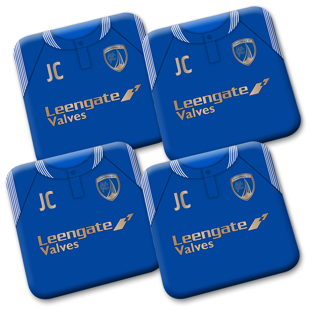 Personalised Chesterfield FC Coasters Home Kit 2026/27 Pack Of 4