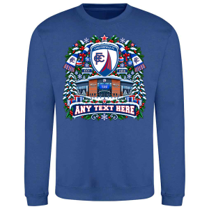 Alternative view of Chesterfield FC Personalised Christmas Jumper Adult Design 1 Outside Stadium