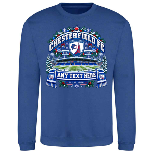 Alternative view of Chesterfield FC Personalised Christmas Jumper Adult Design 2 Inside Stadium